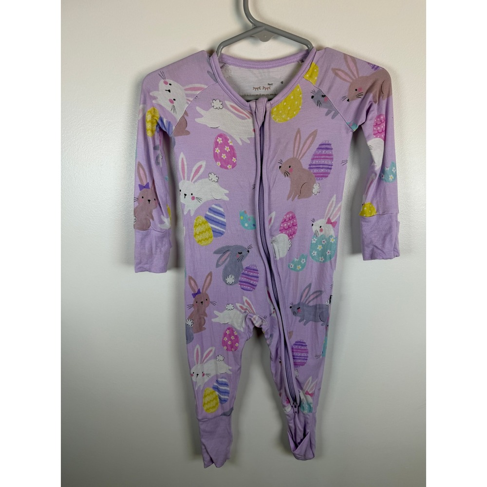 Little Sleepies Easter Bunnies Purple Bamboo Zippy 3-6 Months